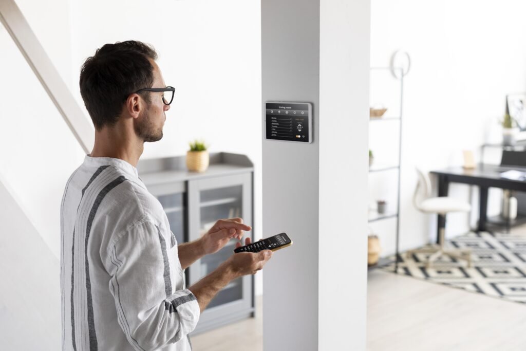 person-using-smartphone-his-automated-home